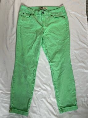 lei Bright Green Ankle Jeans - Slim Cropped Fit